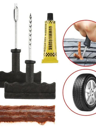 Emergency Tire Repair Kit,Comprehensive Tire Repair Kit with Rubber