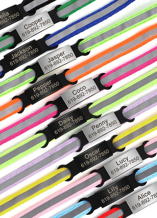 Customized Cat Collar Reflective Cat Collar Free Engraved Puppy Kitten