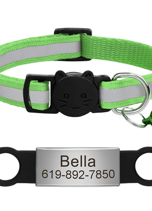 Customized Cat Collar Reflective Cat Collar Free Engraved Puppy Kitten