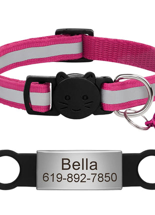 Customized Cat Collar Reflective Cat Collar Free Engraved Puppy Kitten