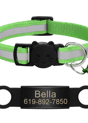 Customized Cat Collar Reflective Cat Collar Free Engraved Puppy Kitten