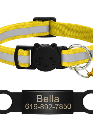 Customized Cat Collar Reflective Cat Collar Free Engraved Puppy Kitten