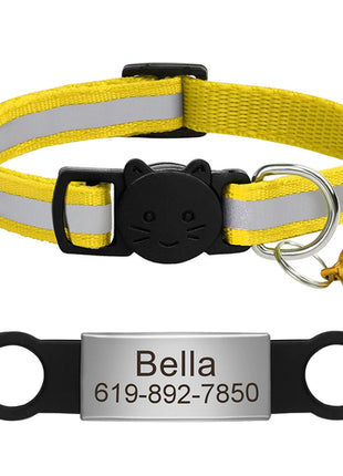 Customized Cat Collar Reflective Cat Collar Free Engraved Puppy Kitten