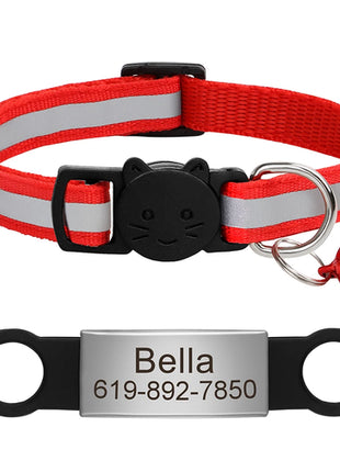 Customized Cat Collar Reflective Cat Collar Free Engraved Puppy Kitten