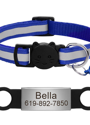 Customized Cat Collar Reflective Cat Collar Free Engraved Puppy Kitten