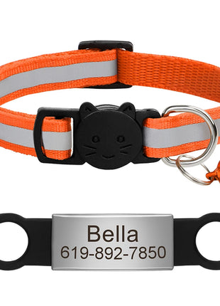 Customized Cat Collar Reflective Cat Collar Free Engraved Puppy Kitten