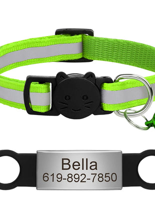 Customized Cat Collar Reflective Cat Collar Free Engraved Puppy Kitten