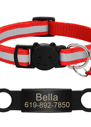 Customized Cat Collar Reflective Cat Collar Free Engraved Puppy Kitten