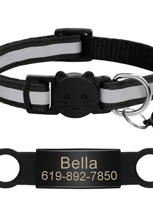 Customized Cat Collar Reflective Cat Collar Free Engraved Puppy Kitten