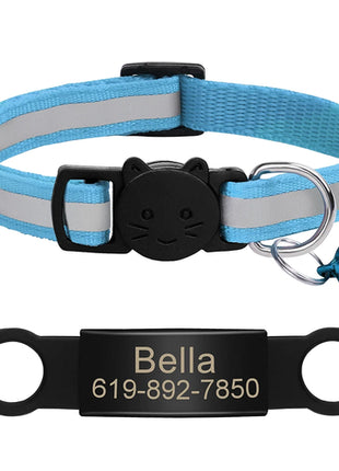 Customized Cat Collar Reflective Cat Collar Free Engraved Puppy Kitten