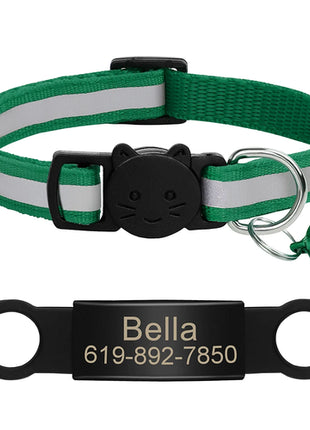 Customized Cat Collar Reflective Cat Collar Free Engraved Puppy Kitten