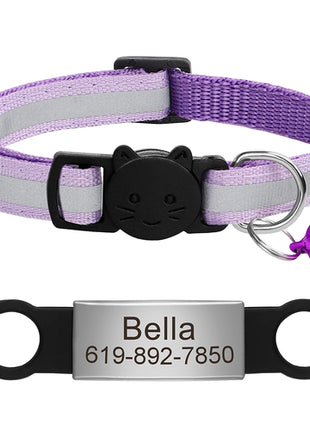 Customized Cat Collar Reflective Cat Collar Free Engraved Puppy Kitten
