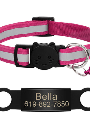 Customized Cat Collar Reflective Cat Collar Free Engraved Puppy Kitten