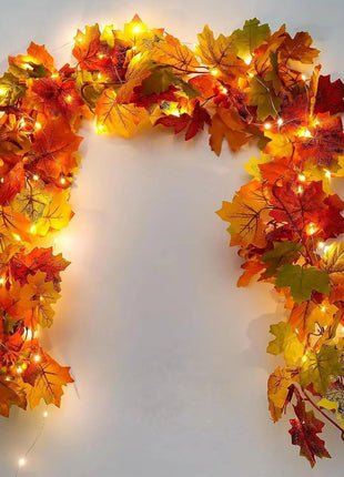 200CM Autumn Artificial Maple Leaf Wreath Fake Leaf Plant Vine Home
