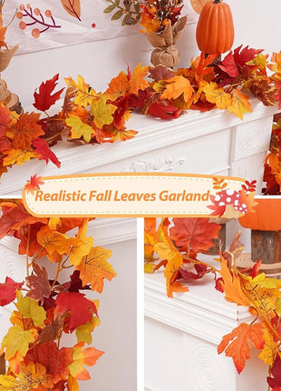 200CM Autumn Artificial Maple Leaf Wreath Fake Leaf Plant Vine Home