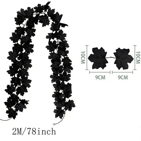 200CM Autumn Artificial Maple Leaf Wreath Fake Leaf Plant Vine Home