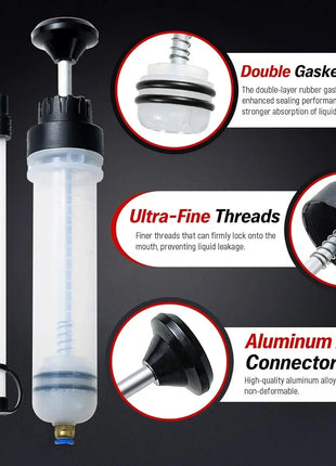 Manual automotive engine oil pump, syringe type, suitable for