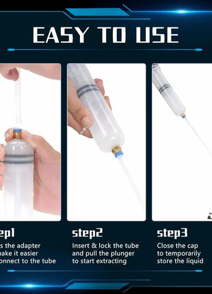 Manual automotive engine oil pump, syringe type, suitable for