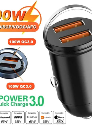 200W USB Car Charger Fast Charging Type C Car Phone Charger Adapter