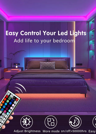 10m 20m Led Strip Lights with 44 Key Remote Control RGB Tape Led Wall