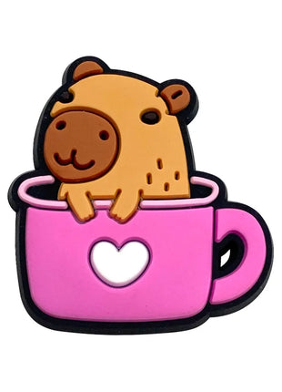 20Pcs Capybara Series Shoe Charms For Slides Sandals, PVC Shoe