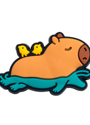 20Pcs Capybara Series Shoe Charms For Slides Sandals, PVC Shoe