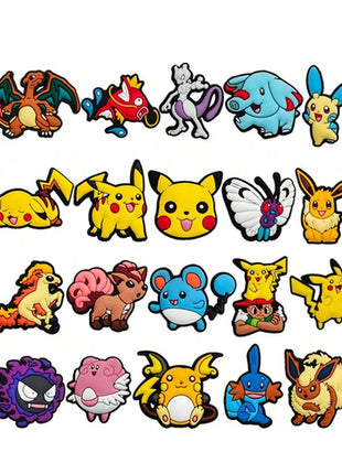 20Pcs/Set MINISO Cute cartoon Pokemon Shoe Charms DIY Shoe Buckle