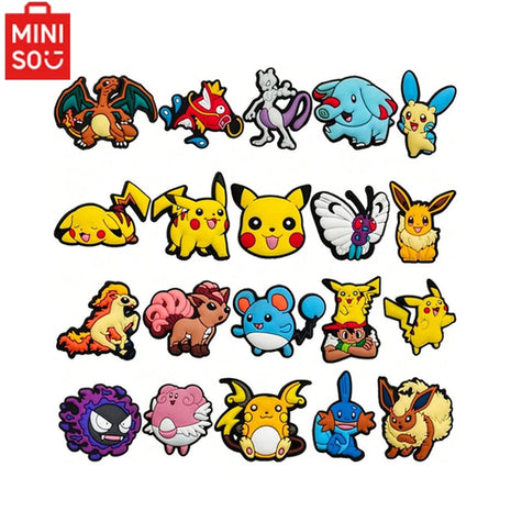 20Pcs/Set MINISO Cute cartoon Pokemon Shoe Charms DIY Shoe Buckle