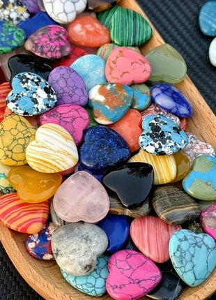 10/20/30PCS Heart Shape LOVE 20MM Natural Crystal Amethyst Agate