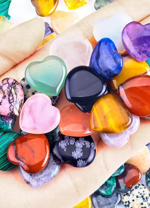 10/20/30PCS Heart Shape LOVE 20MM Natural Crystal Amethyst Agate