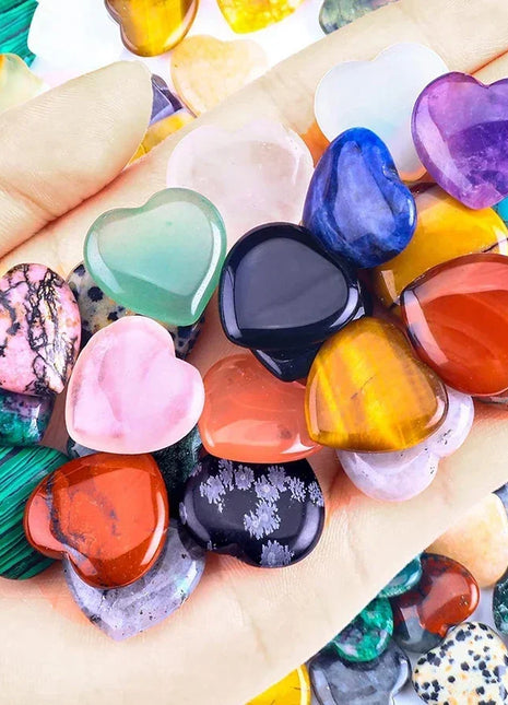 10/20/30PCS Heart Shape LOVE 20MM Natural Crystal Amethyst Agate