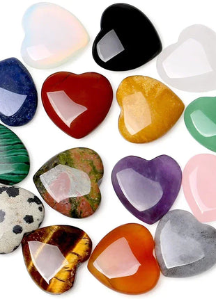 10/20/30PCS Heart Shape LOVE 20MM Natural Crystal Amethyst Agate