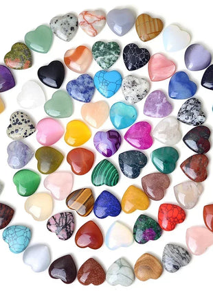 10/20/30PCS Heart Shape LOVE 20MM Natural Crystal Amethyst Agate