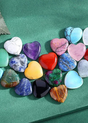 10/20/30PCS Heart Shape LOVE 20MM Natural Crystal Amethyst Agate