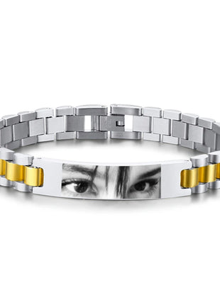 Personalized Engrave ID Bracelet for Men Wristband Stainless Steel