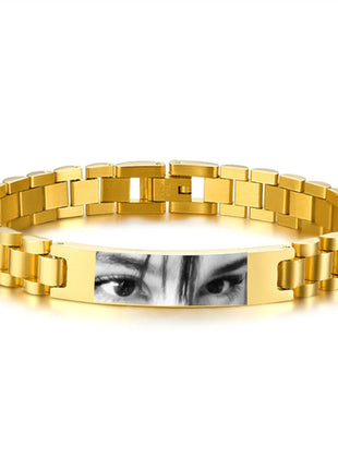 Personalized Engrave ID Bracelet for Men Wristband Stainless Steel
