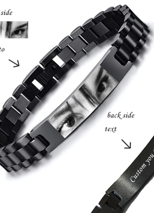 Personalized Engrave ID Bracelet for Men Wristband Stainless Steel