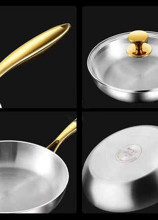316 Stainless Steel Frying Pan Wok Pan Nonstick Cooking Fried Steak