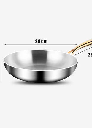 316 Stainless Steel Frying Pan Wok Pan Nonstick Cooking Fried Steak