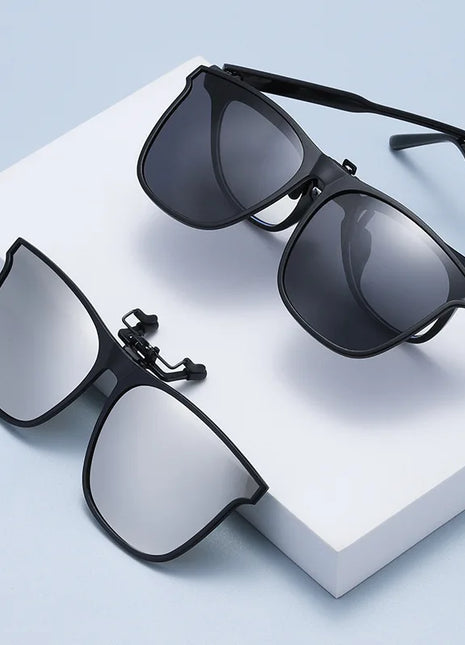 Polarized Clip on Sunglasses Men Photochromic Car Driver Goggles Night