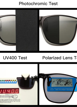 Polarized Clip on Sunglasses Men Photochromic Car Driver Goggles Night
