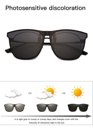 Polarized Clip on Sunglasses Men Photochromic Car Driver Goggles Night
