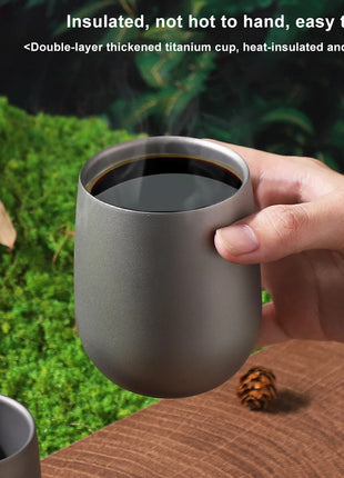 Titanium Cup Insulated Double Wall Drink Cup Outdoor Cooking Camping