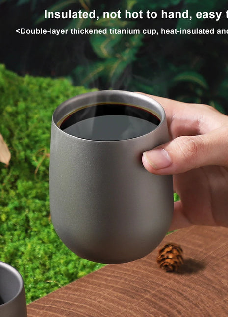Titanium Cup Insulated Double Wall Drink Cup Outdoor Cooking Camping