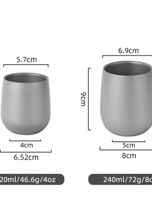 Titanium Cup Insulated Double Wall Drink Cup Outdoor Cooking Camping