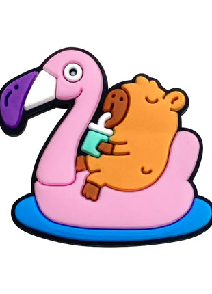 20Pcs Capybara Series Shoe Charms For Slides Sandals, PVC Shoe