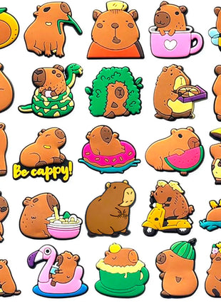 20Pcs Capybara Series Shoe Charms For Slides Sandals, PVC Shoe