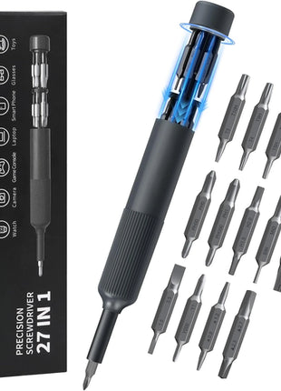 27 in 1 Precision Screwdriver Set  Magnetic Bits Pen Style Manual