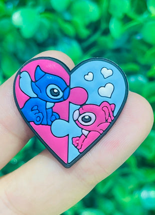 14-27pcs MINISO Stitch Cartoon Shoe Charms PVC DIY Shoes Decoration