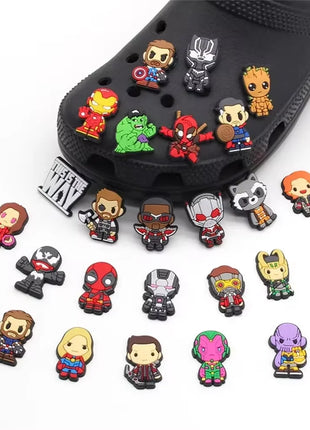 MINISO 27pcs Avenger Series Shoe Charms Set For Clogs Bogg Bag Bubble